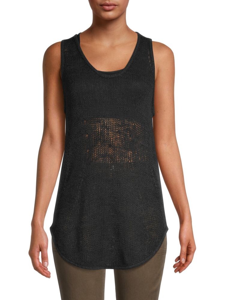 

Шелковая майка открытой вязки Helmut Lang, черный
