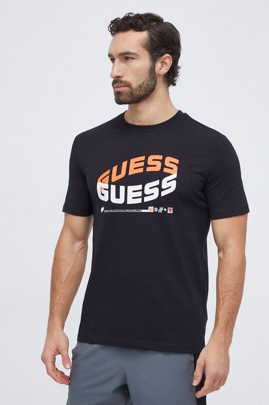 

Хлопковая футболка Guess, черный