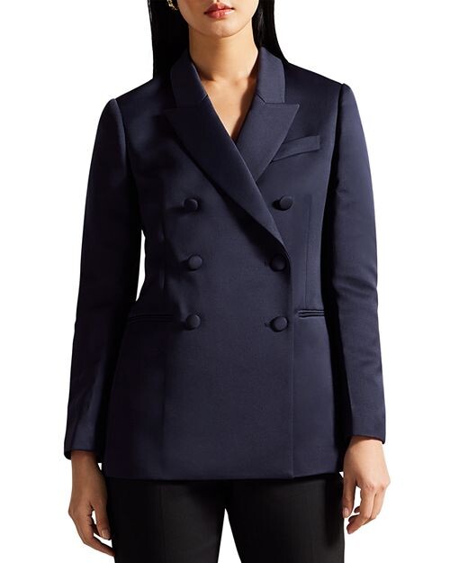 

Двубортный атласный пиджак Seraph Ted Baker, цвет Blue