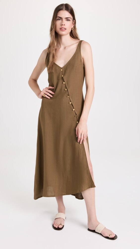 

Платье Le Kasha Rafah Linen, оливковый