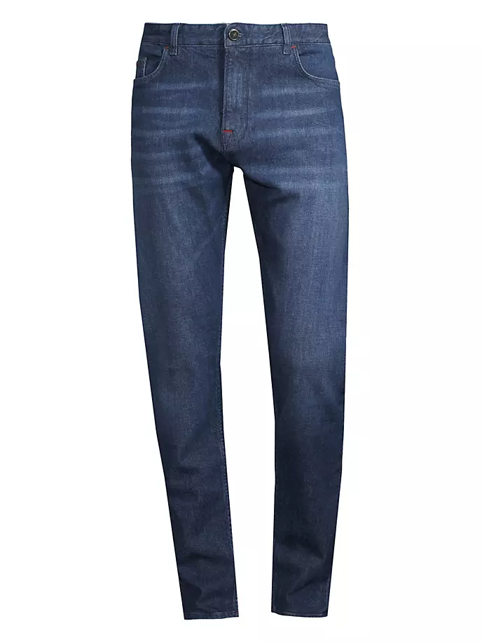 

Прямые джинсы с потертостями The Barchetta Isaia, цвет medium wash