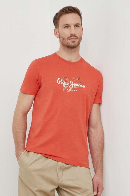 

Футболка из графтового хлопка Pepe Jeans, оранжевый
