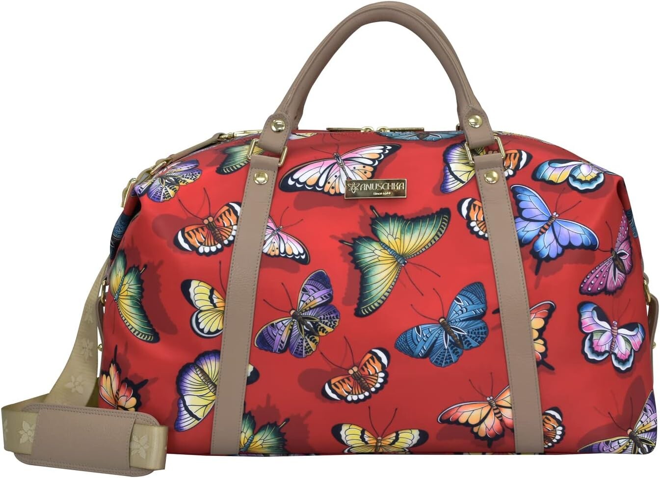

Сумка Great Escape Duffel Printed Fabric 12016 Anuschka, цвет Butterfly Heaven Ruby