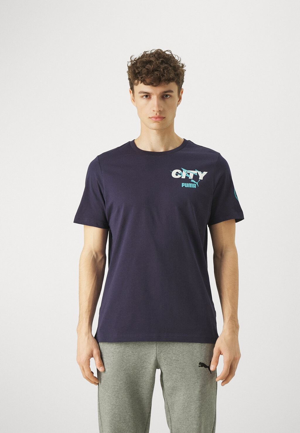 

Футболка с принтом Manchester City Ftblicons Tee Puma, цвет puma navy-puma white