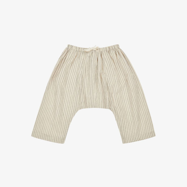 Хлопковые детские брюки Linum с геометричным принтом 3-24 месяца Caramel, цвет pin stripe