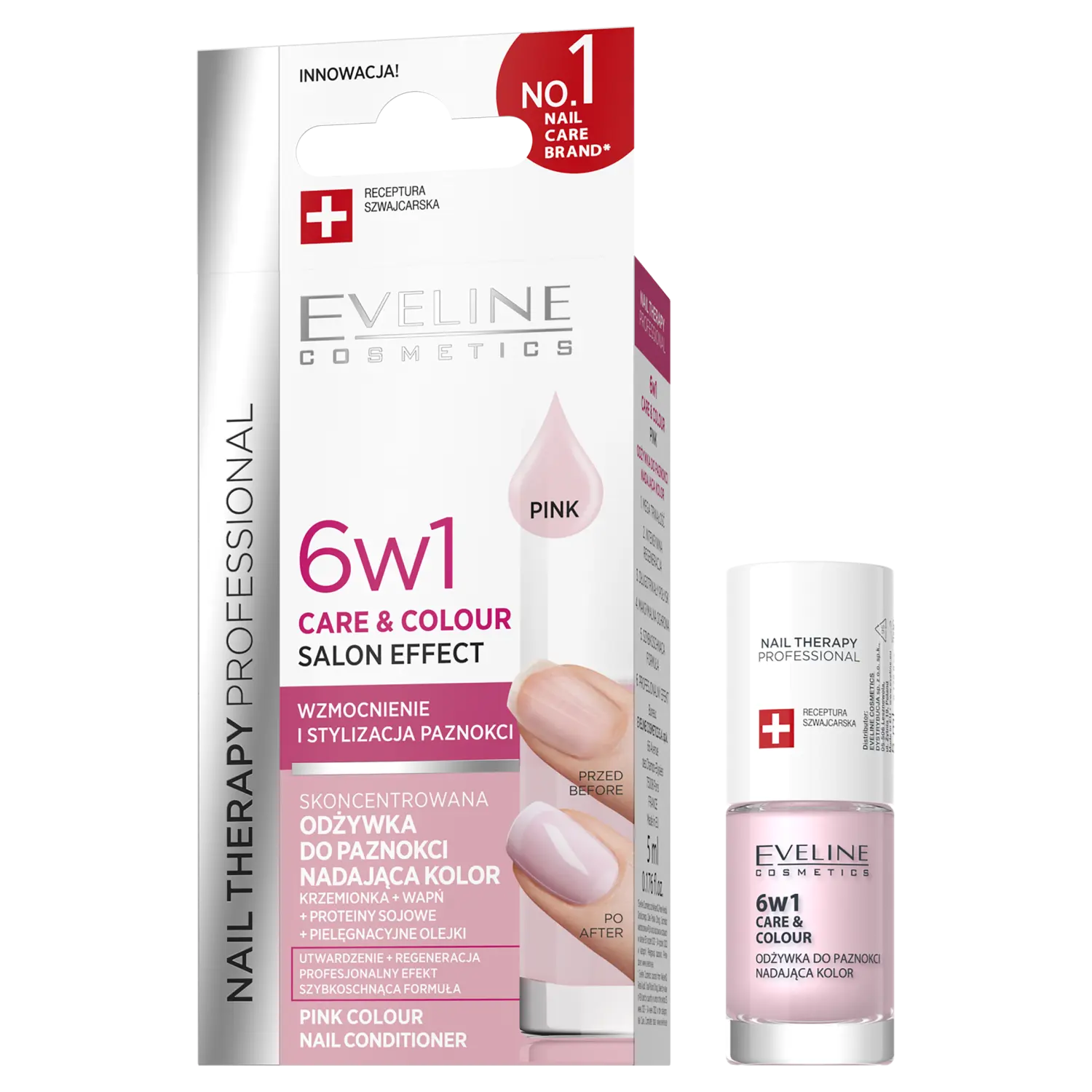 

Розовый кондиционер для ногтей Eveline Cosmetics Care&Colour, 5 мл