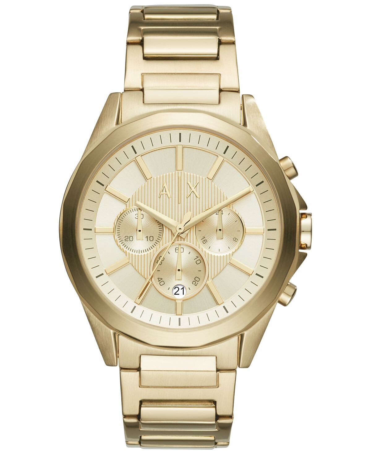 

Мужские золотистые часы-браслет из нержавеющей стали 44 мм AX2602 Armani Exchange