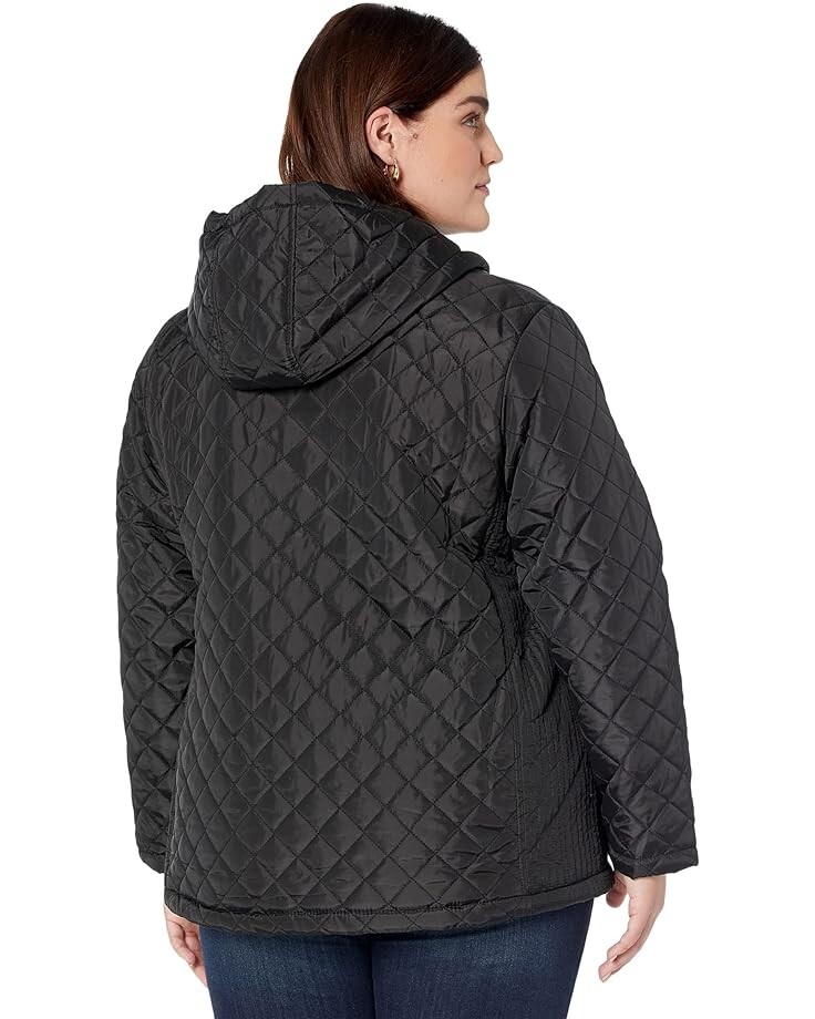 Куртка U.S. POLO ASSN. Plus Size Faux Fur Lined Quilt Jacket, черный hanezza plus size chiffon lined bluz