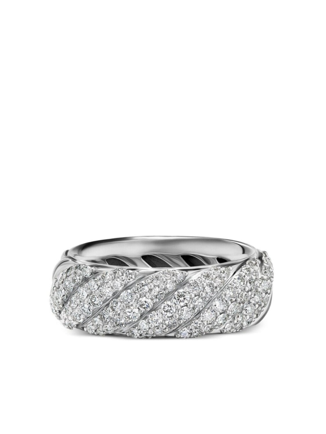 

Кольцо Sculpted Cable с бриллиантами David Yurman, серебряный