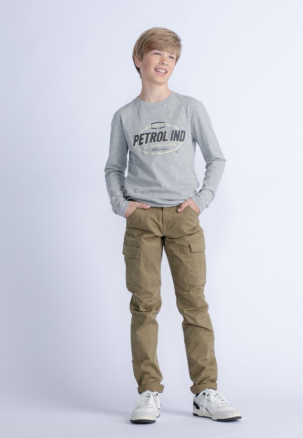 

Рубашка с длинным рукавом Petrol Industries, цвет light grey melee