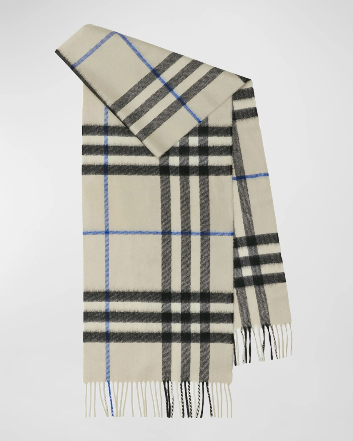 

Кашемировый шарф в клетку синего цвета Giant Burberry, цвет Lichen