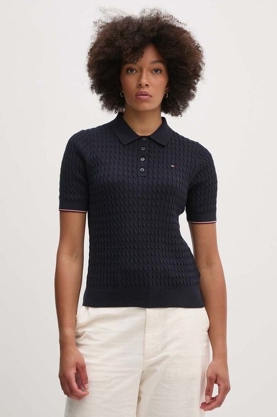

Хлопковое поло Tommy Hilfiger, темно-синий