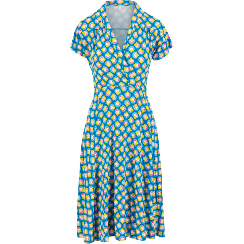 Женское платье Hédoniste D'été Blutsgeschwister, синий летнее платье в радужную полоску с коротким рукавом и v образным вырезом