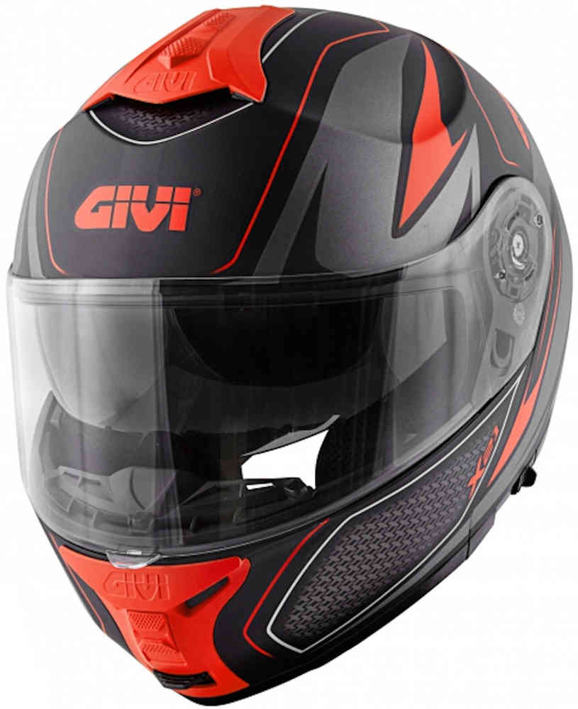X.21 Шлем Challenger Shiver GIVI, черный матовый/красный фотографии