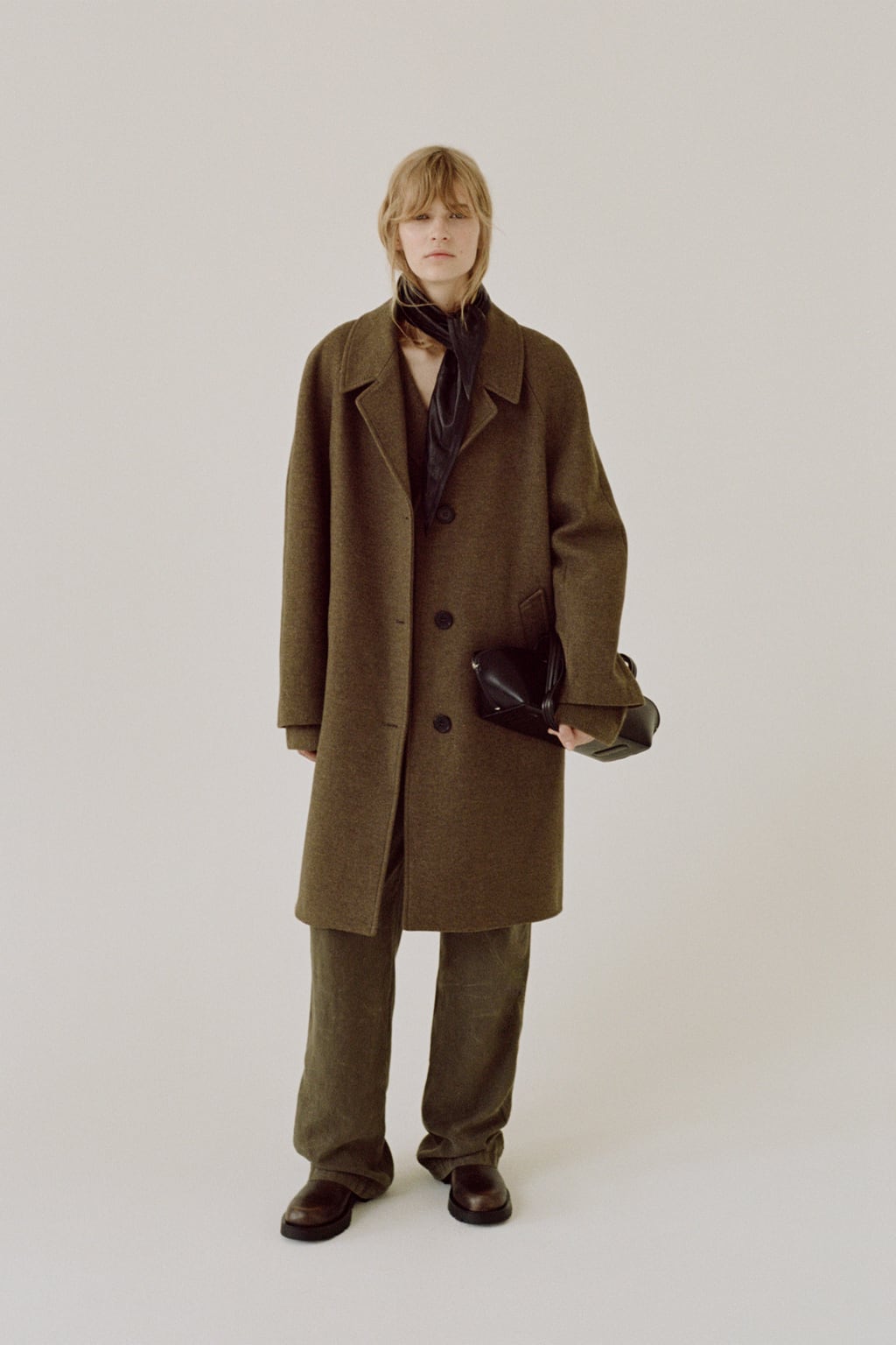 

Шерстяное пальто Zw Collection ZARA, хаки