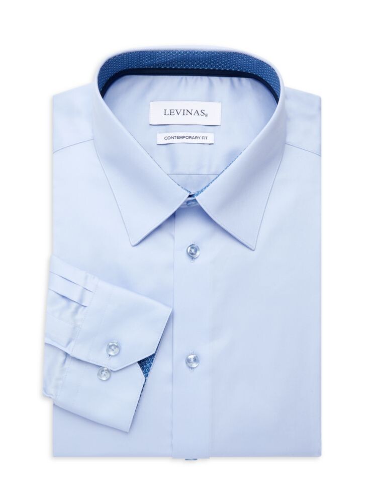 

Однотонная классическая рубашка современного кроя Levinas, цвет Light Blue