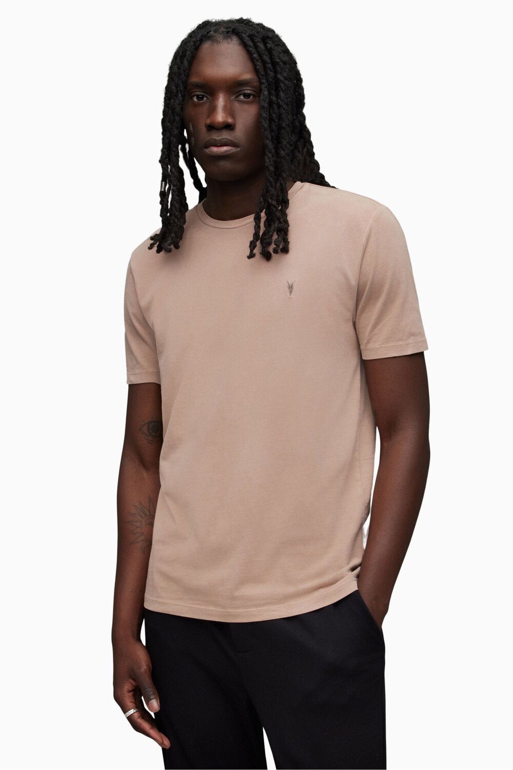 

Розовая футболка AllSaints Ossage с круглым вырезом All Saints, розовый