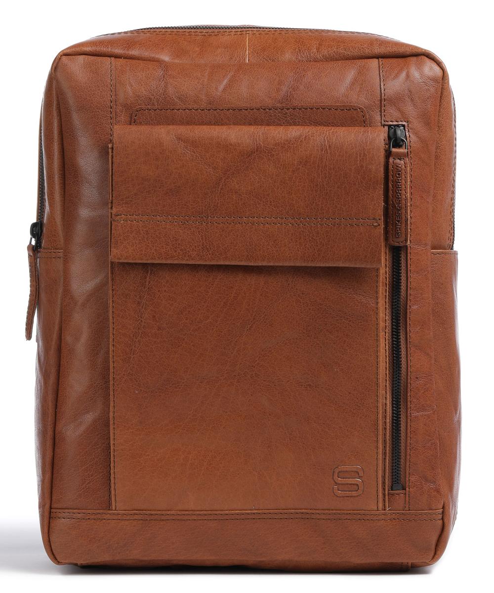 Рюкзак Bronco 14″ из зерненой кожи Spikes & Sparrow, коричневый