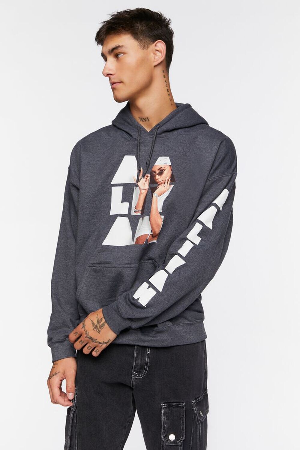 

Толстовка Aaliyah с рисунком на шнурке Forever 21, серый