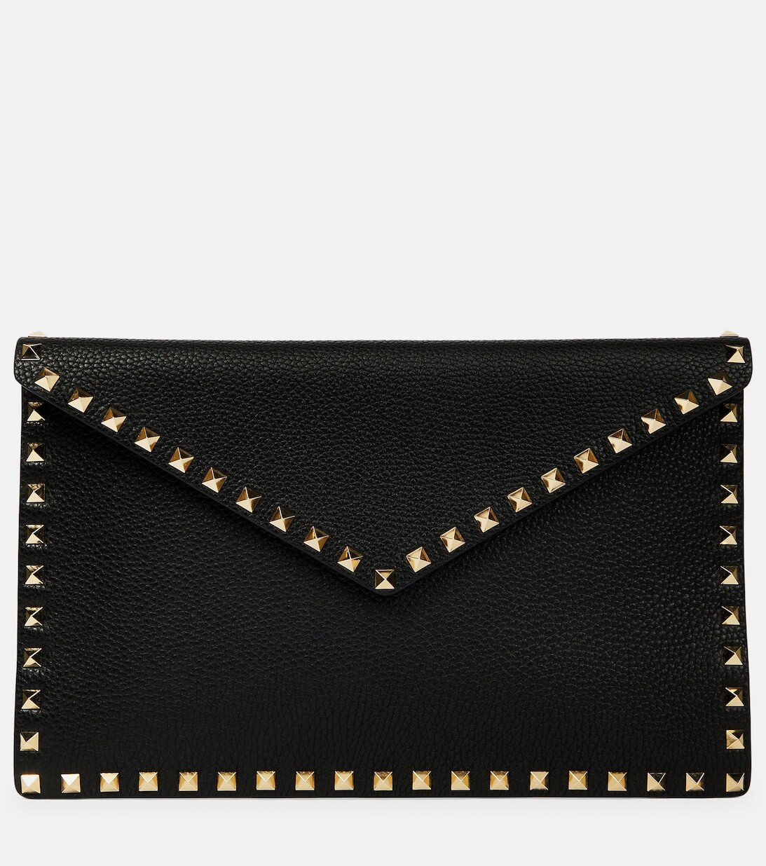 

Кожаный клатч Rockstud Valentino Garavani, черный