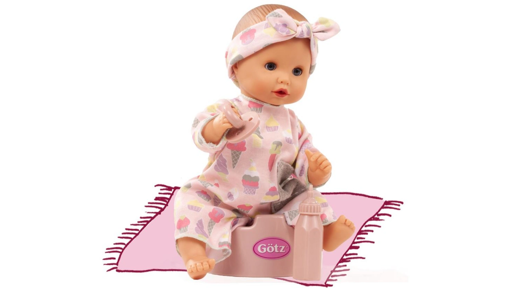 

Кукла для ванны sleepy aquini girl с мороженым 33 см Götz Puppenmanufaktur