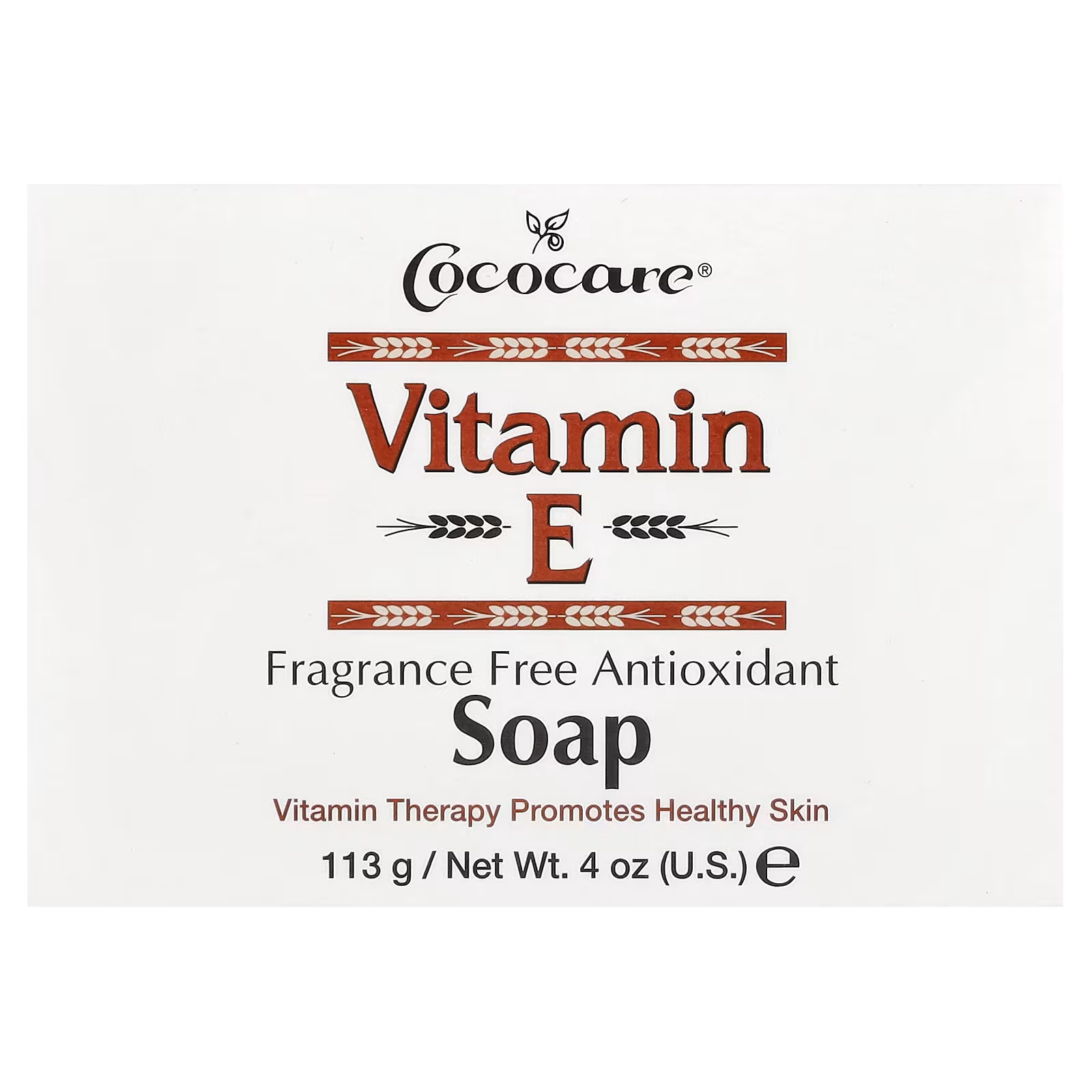 Мыло Cococare с витамином Е без запаха, 4 унции (113 г)