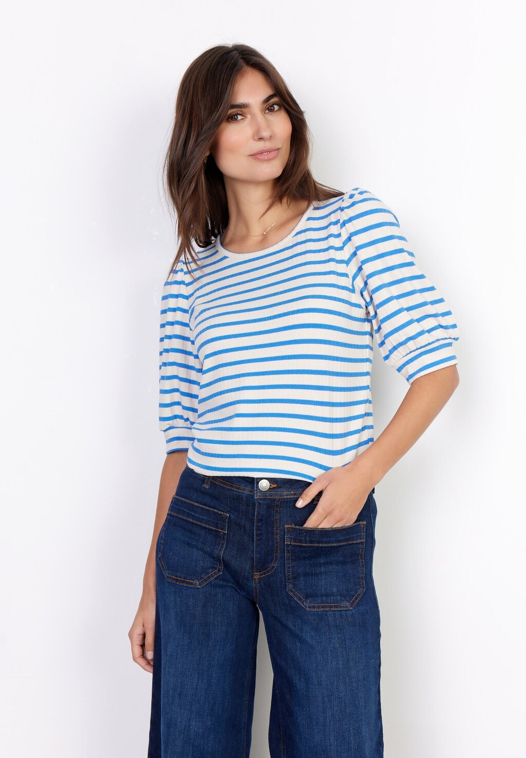 

Футболка с принтом SC-MILDRED 1 Soyaconcept, цвет bright blue combi