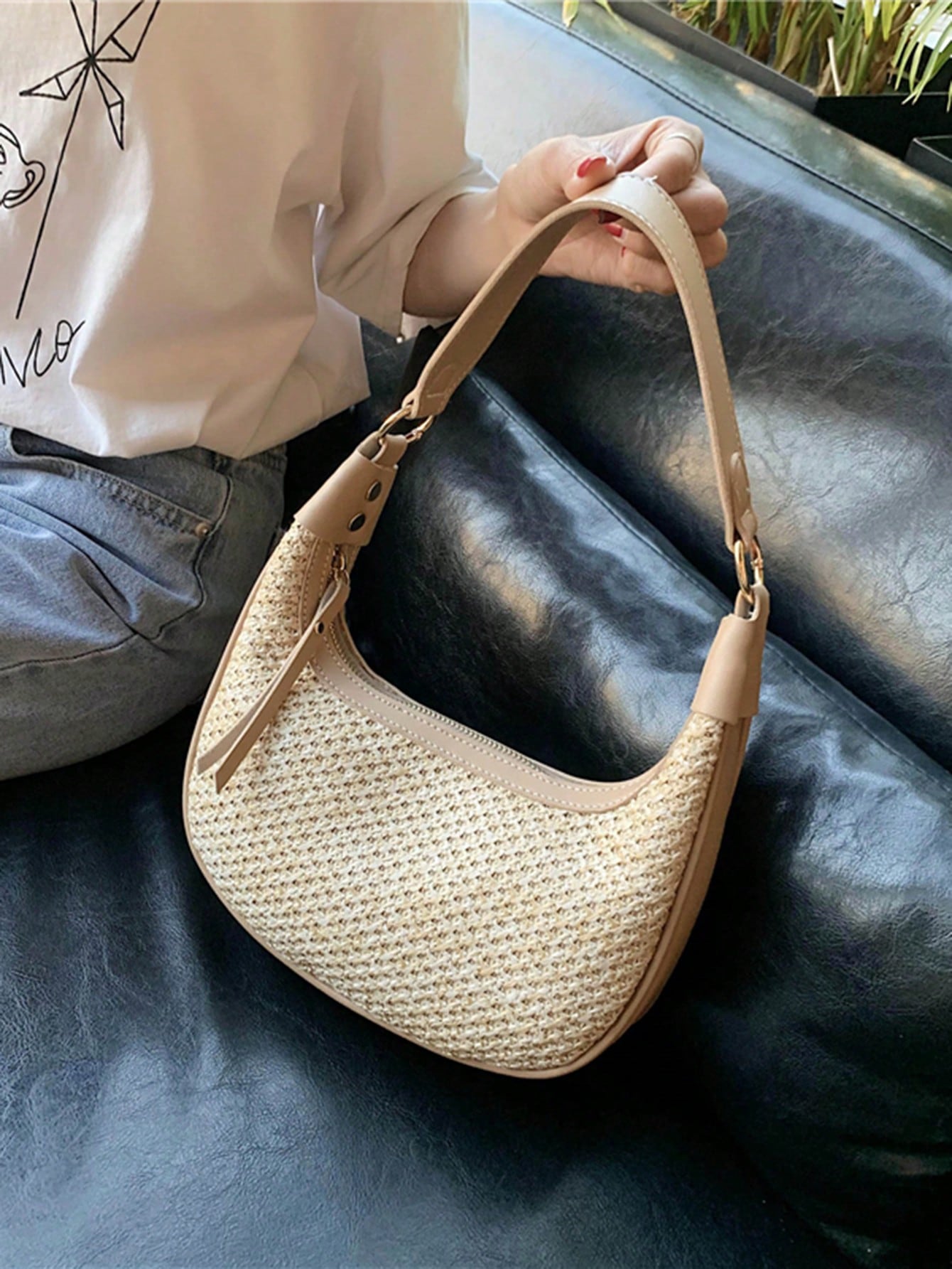 Тканая соломенная сумка для подмышек, хаки новая плетеная женская сумка на одно плечо черная маленькая квадратная сумка 2021 модная ажурная дизайнерская диагональная сумка на одно пл