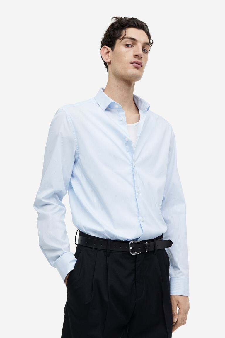 

Эластичная рубашка приталенного кроя H&M