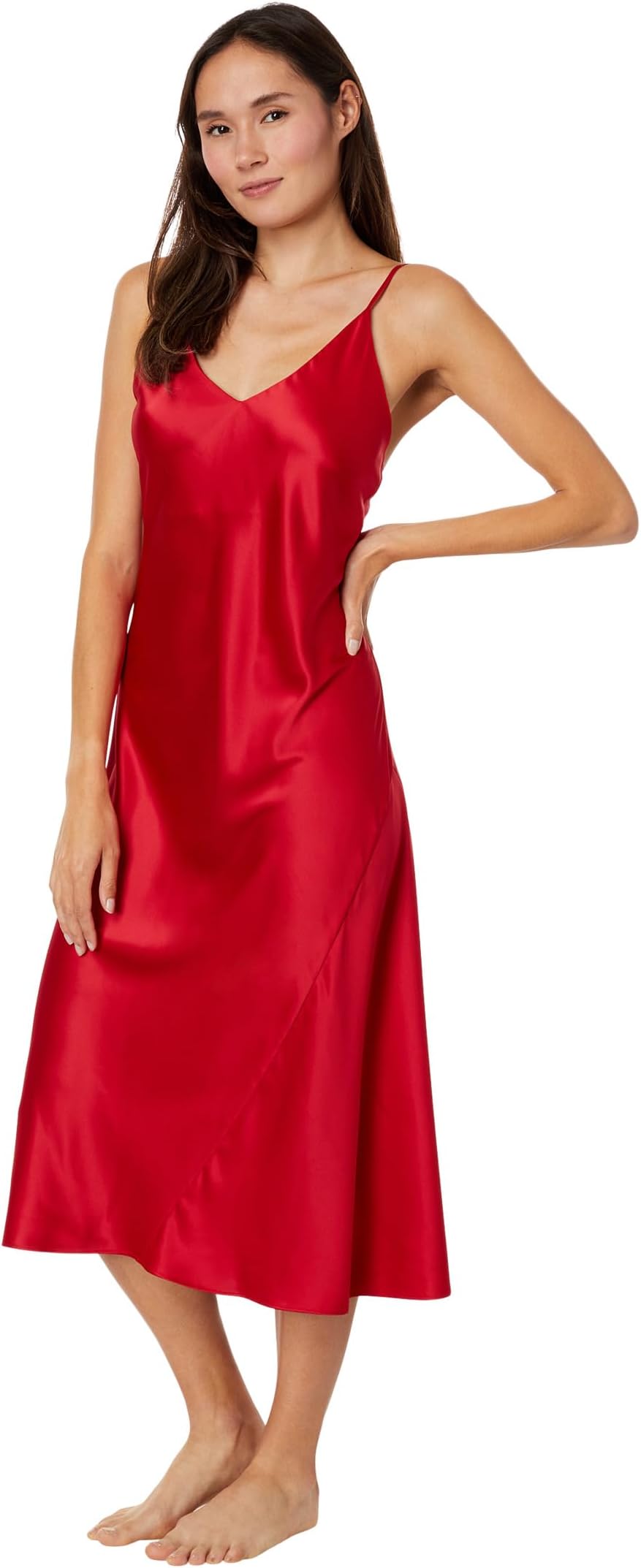 Гламурное атласное платье Natori, цвет Brocade Red
