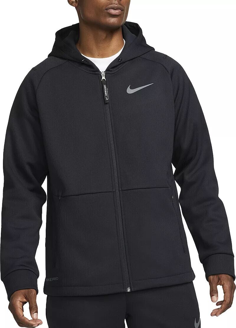 

Мужская куртка Nike Pro Therma-FIT с капюшоном и молнией во всю длину, черный