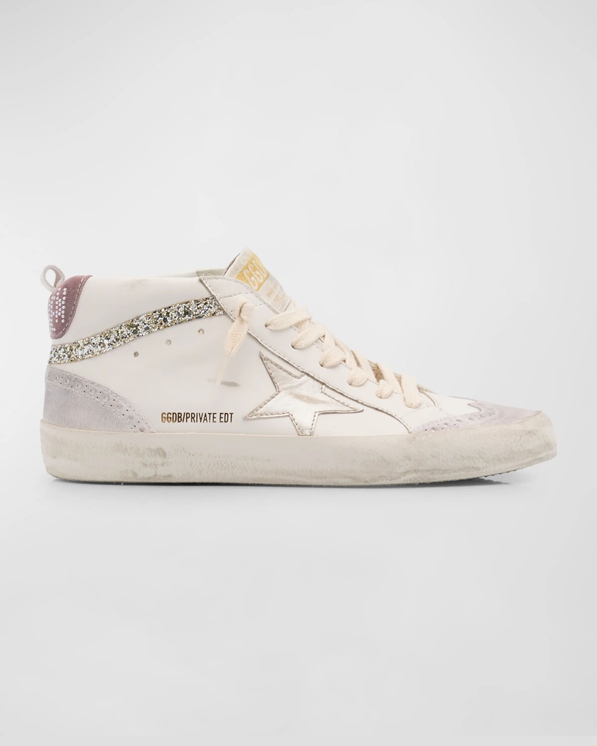 

Блестящие кожаные жемчужные кроссовки Midstar Golden Goose, цвет Lattewhiteplatinumbeigetwilight Mauve