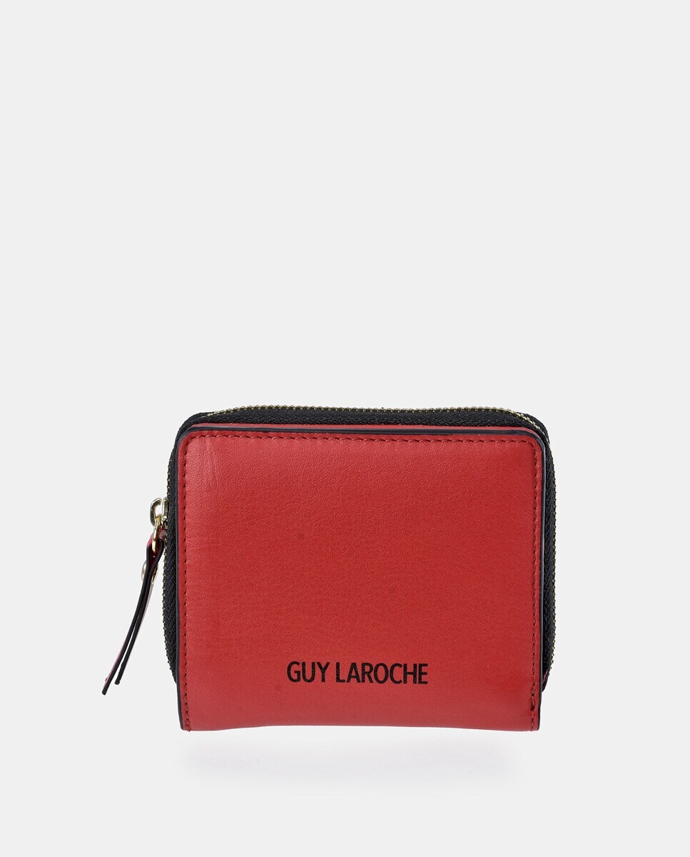 

Мини-кошелек из красной кожи на молнии Guy Laroche, красный