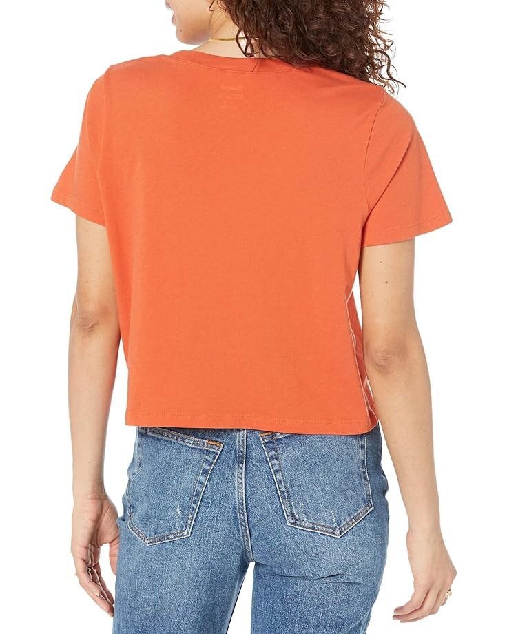 

Футболка Madewell Softfade Cotton Boxy-Crop Tee, цвет Copperwashed Orange