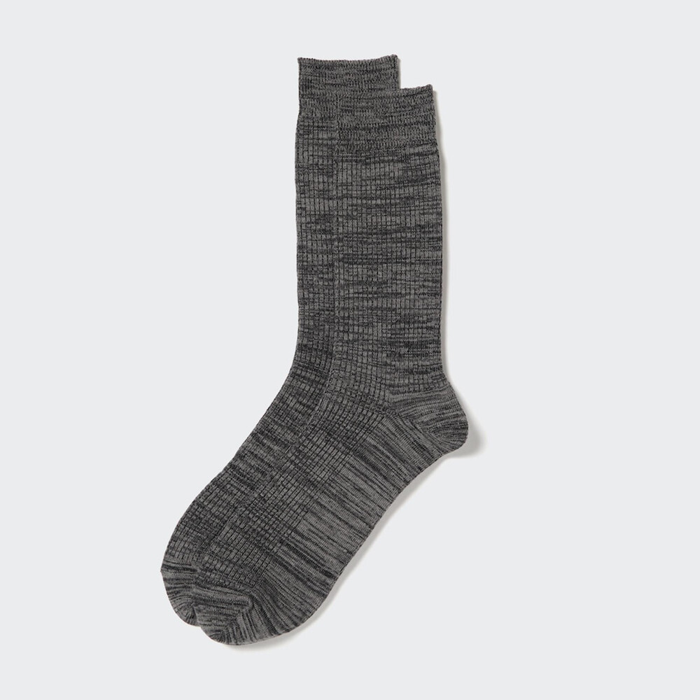 

Мужские носки Uniqlo однотонные, серый/черный