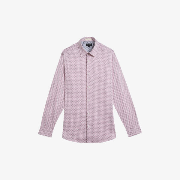 

Рубашка Conifur стандартного кроя из хлопка стрейч Ted Baker, розовый