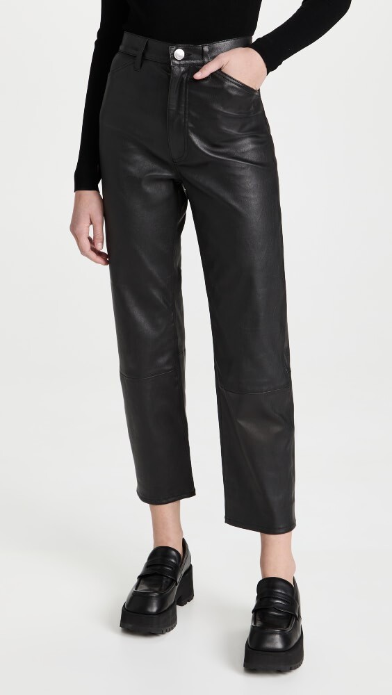 

Брюки SPRWMN Straight Leg Leather, черный