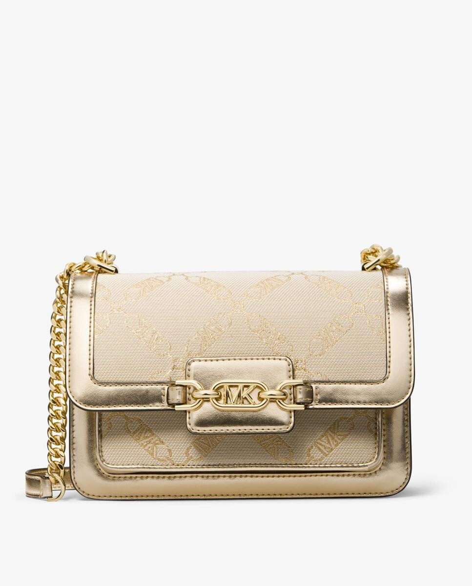 

Золотая сумка через плечо Heather с логотипами Michael Michael Kors, золотой