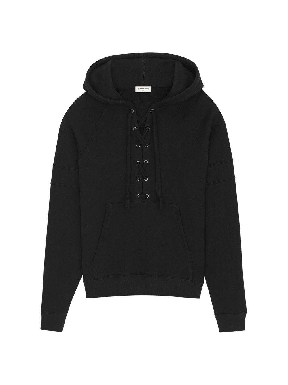

Худи реглан со шнуровкой Saint Laurent, черный