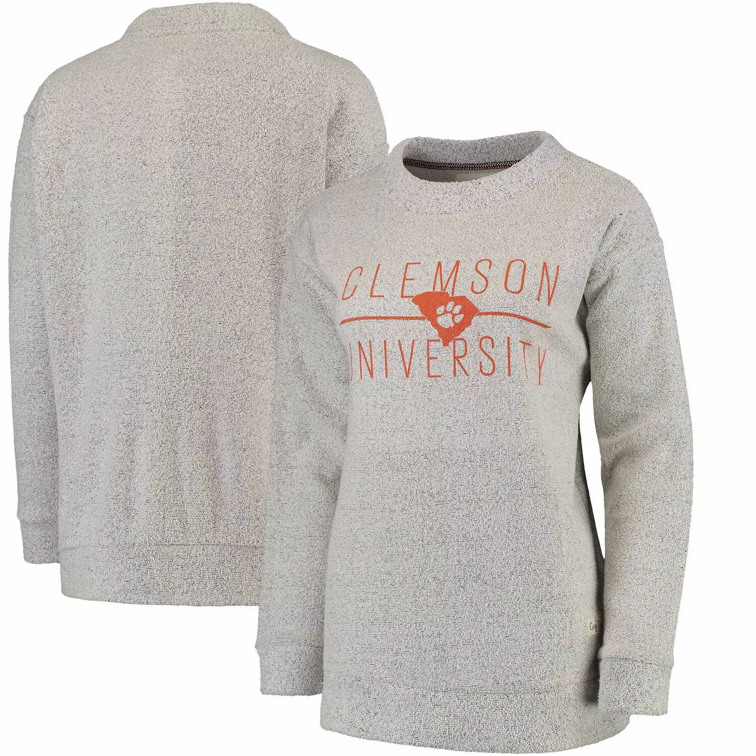 

Женский кремовый свитшот Pressbox Clemson Tigers Comfy Terry Crew, Бежевый