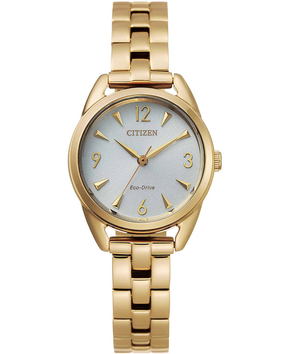 цена Женские золотистые часы Drive From Eco-Drive с браслетом из нержавеющей стали, 27 мм Citizen, золотой