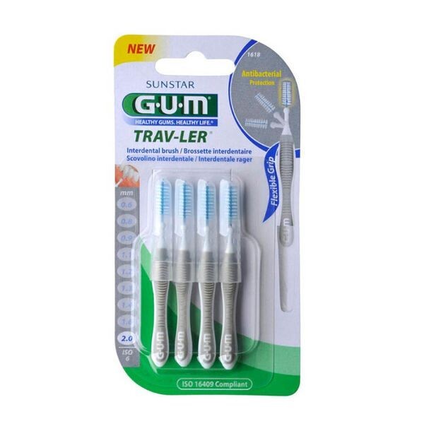 

Gum Trav-Ler 2mm межзубные ершики, 4 шт.