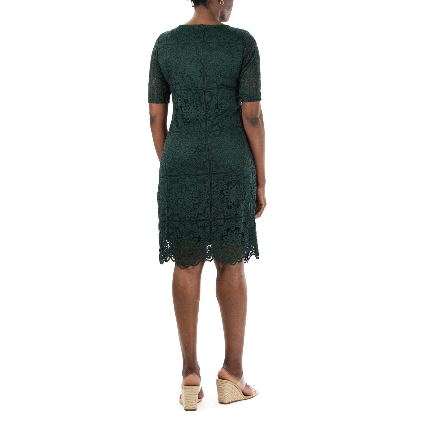 Женское кружевное платье-футляр с рукавами до локтя Nina Leonard Nina Leonard