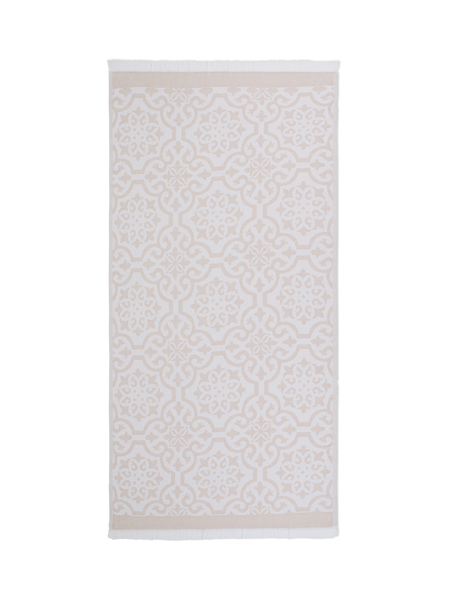 Пляжное полотенце для хаммама из чистого хлопка с геометрическим узором. Coincasa, бежевый
