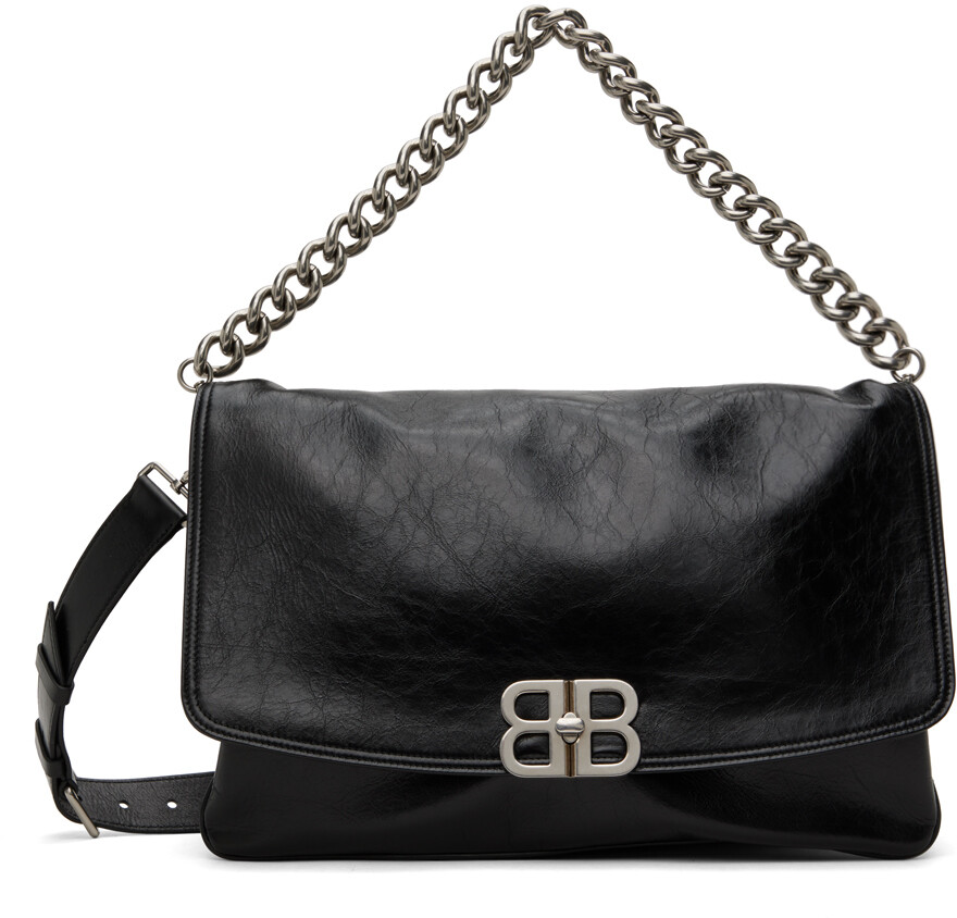 

Черная большая сумка с клапаном BB Balenciaga