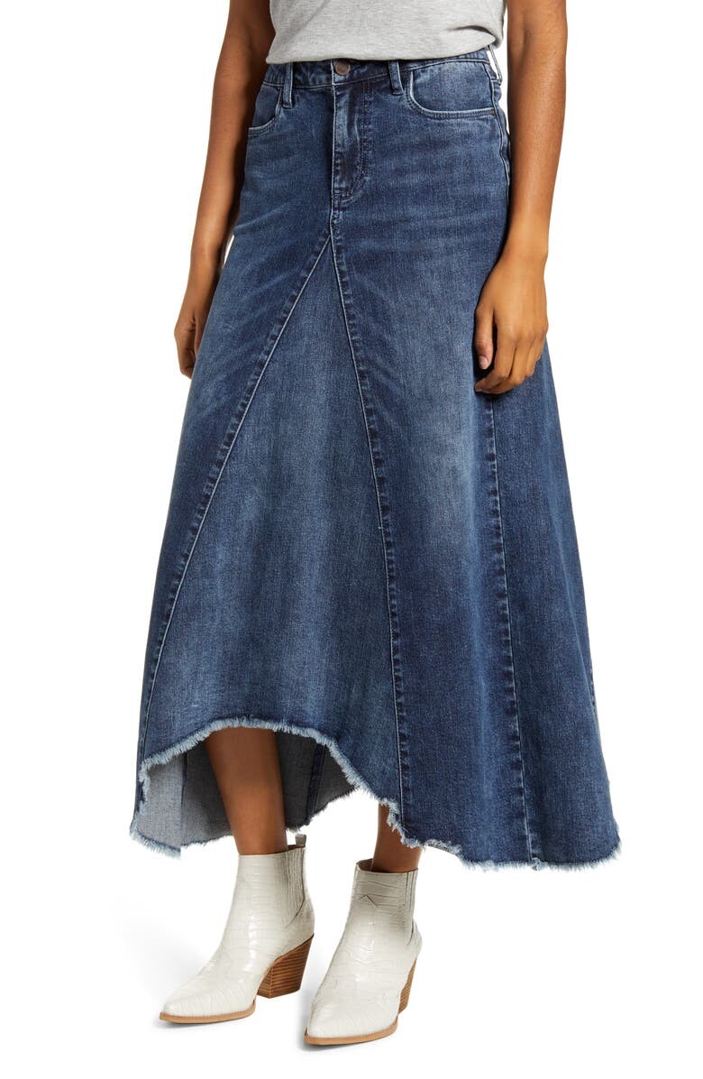 

Длинная джинсовая юбка WASH LAB DENIM, темно-синий