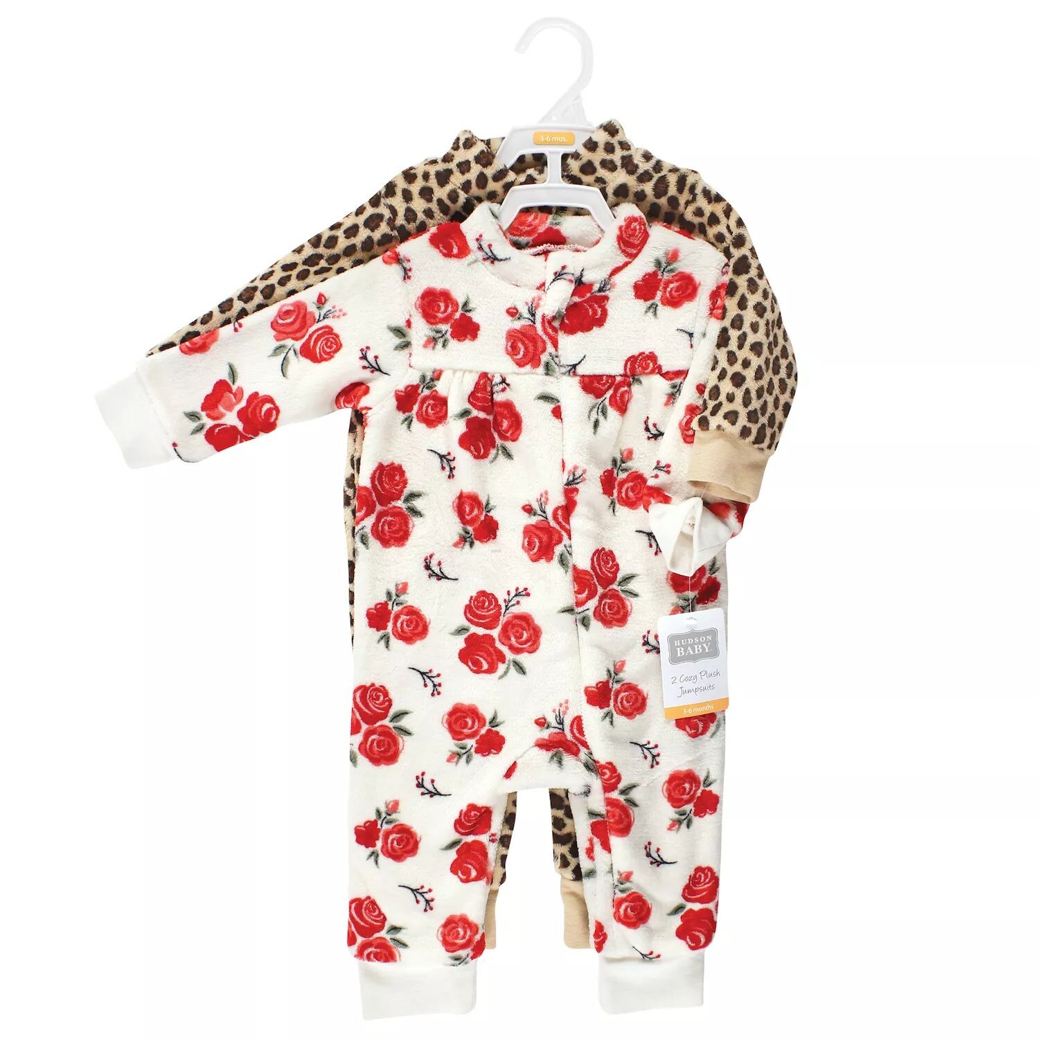

Плюшевые комбинезоны для девочек Hudson Baby, цвет Red Rose Leopard Hudson Baby