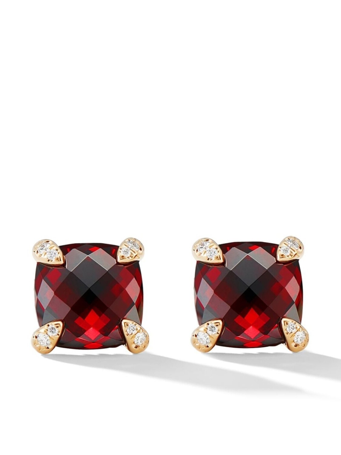 

Серьги-гвоздики Châtelaine из желтого золота с бриллиантами и гранатами David Yurman, красный