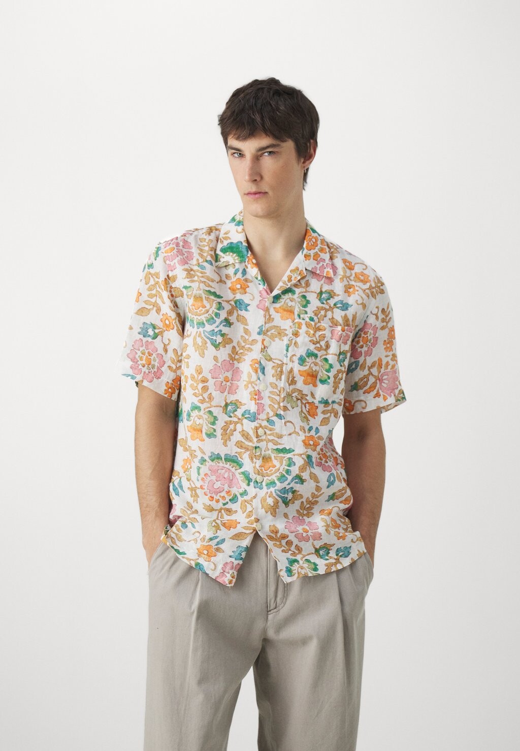 

Рубашка SHORT SLEEVE REGULAR FIT MEN 120% Lino, цвет white/orange