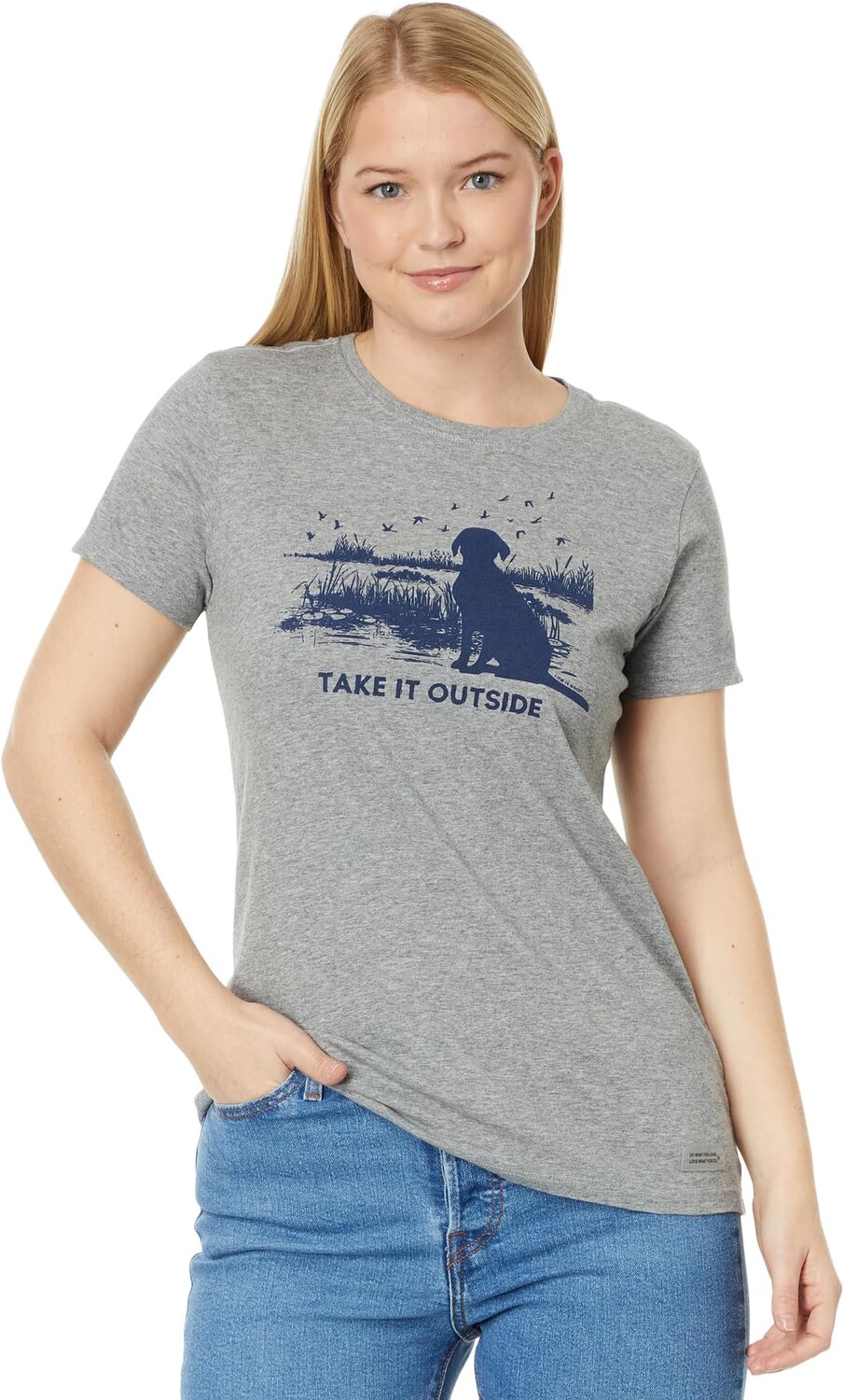 

Футболка Take It Outside Marsh Crusher-Lite с короткими рукавами Life is Good, цвет Heather Gray